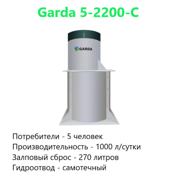 Автономная канализация Garda-5-2200-С