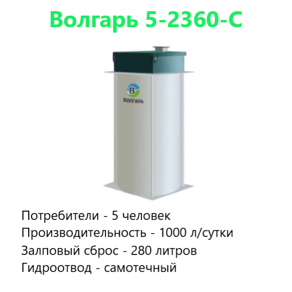 Автономная канализация Волгарь-5-2360-С
