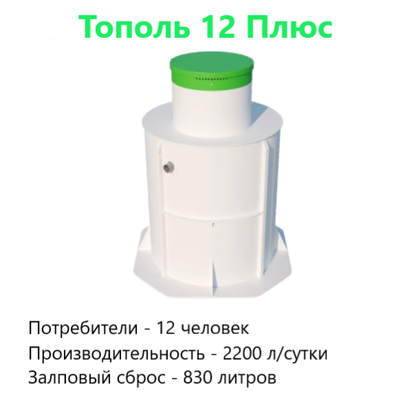 Автономная канализация Тополь-12 Плюс